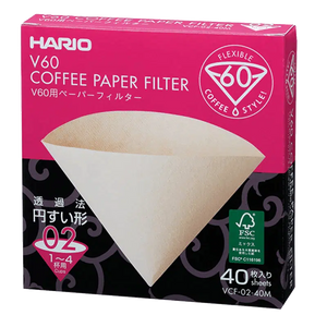 V60 Filter Paper ❘ 02 Size-Hario-40 pack-Naturlig-Barista och Espresso